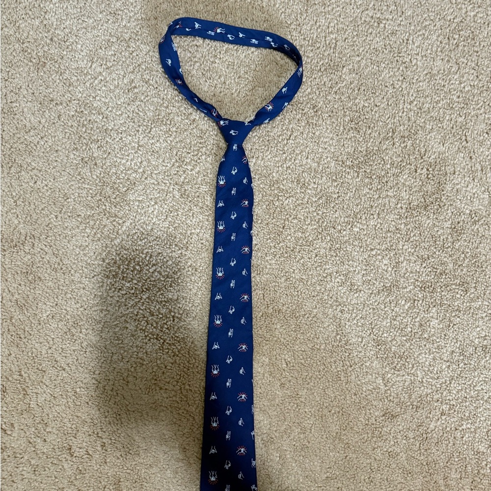Kids Blue Patterned Tie